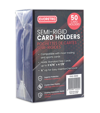 Evoretro Semi-Rigid Card Holders 50 Pack
