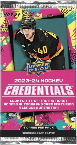 Upper Deck Credentials Hockey 2023-24 hobby pack