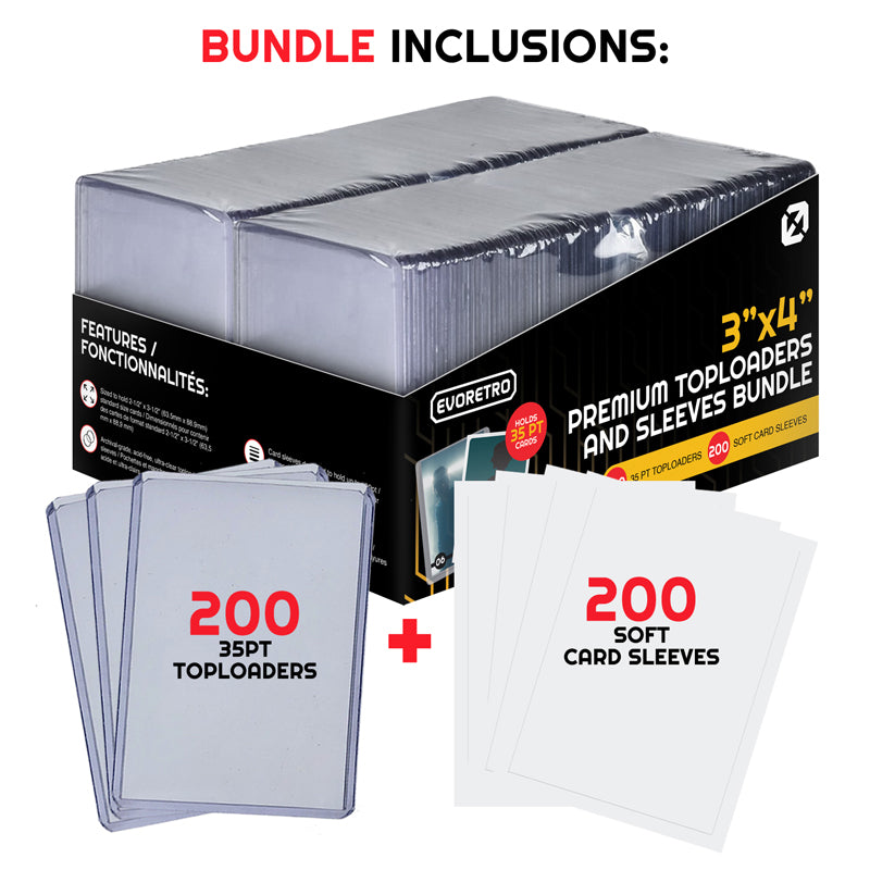 EVORETRO 200 Card Topload Holder + 200 Regular Sleeves